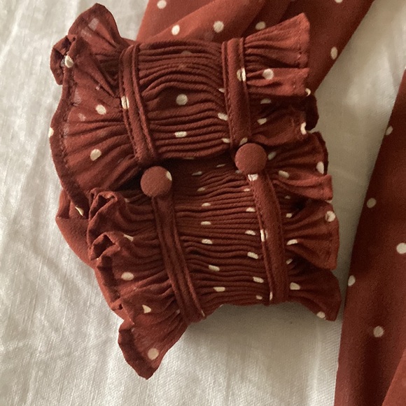 Sezane Eve polka dot pleated dress - Picture 3 of 7